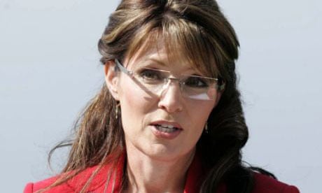Sarah Palin announces her resignation as Alaska governor in her hometown of Wasilla. Photograph: Robert DeBerry/AP