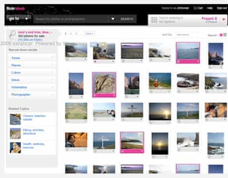 One prototype page for Flickr Stock