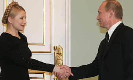 Yulia Tymoshenko and Vladimir Putin in Moscow