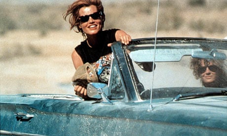 Thelma and Louise in their Ford Thunderbird Convertible