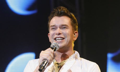 Stephen Gately of Boyzone performs at Wembley Arena. 