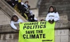 Greenpeace protesters on the roof of Westminster Hall