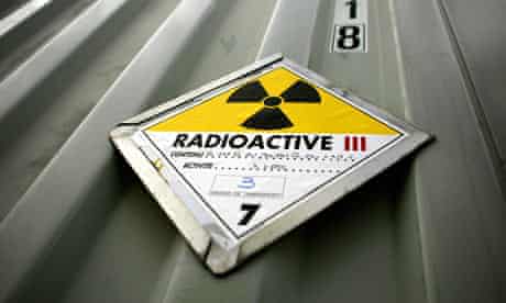 Nuclear waste : a sign indicating perilous nuclear waste. nuclear power plant, France
