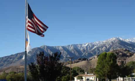 An American flag in Lone Pine, Nevada. Photograph: Paul Owen.