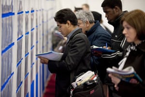 Recession 2009: Job seekers search for employment at a Graduate Recruitment Fair