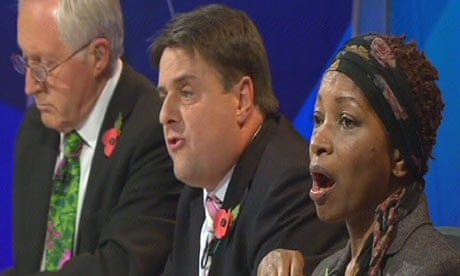 David Dimbleby, Nick Griffin and Bonnie Greer on Question Time