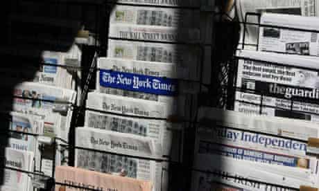 Newspapers at a news stand in San Francisco, California, 26 October 2009. Photograph: Justin Sullivan/Getty Images