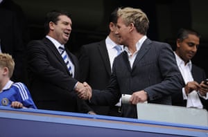 Chelsea v Liverpool : New Chelsea chief executive Ron Gourlay and Gordon Ramsay 