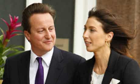David and Samantha Cameron arriv e in Manchester  on the eve of the Tory conference