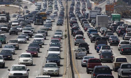 Pollution and carbon emissions :  traffic San Diego in West Los Angeles California