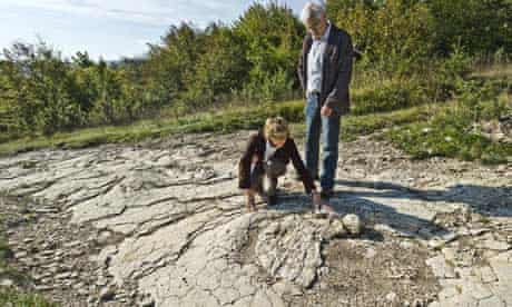 a sauropoda dinosaur footprint  discovered in Pagne, north of Lyon, France