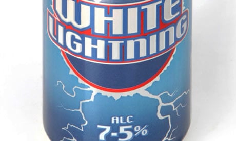 A can of White Lightning cider.