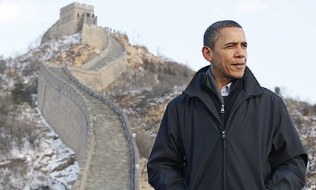 Barack Obama on the Great Wall