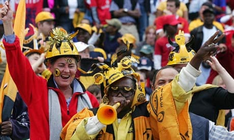 Colourful fans of South African football team the the Kaizer Chiefs