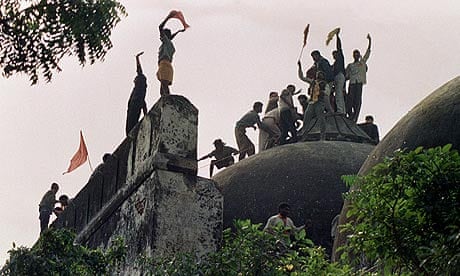 Hindu youths on the Babri mosque hours before its destruction in 1992