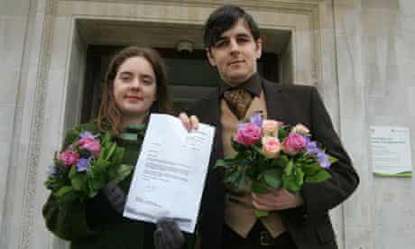 Tom Freeman and Katherine Doyle who are challenging the ban on opposite-sex civil partnerships.