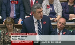Prime Minister Gordon Brown speaks during Prime Minister's Questions