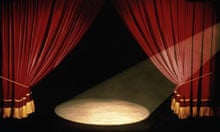 Theatre stage, curtains and spotlight