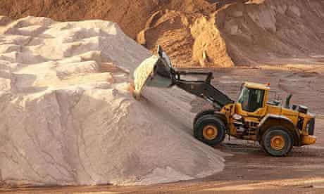 Salt for gritting the roads is piled up at a mine Cheshire