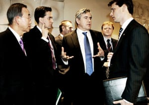 Copenhagen : Gordon Brown and Ban Ki-Moon with Ed Milliband at Copenhagen 