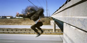 Kerry Skarbakka: Kerry Skarbakka jumps off a bridge