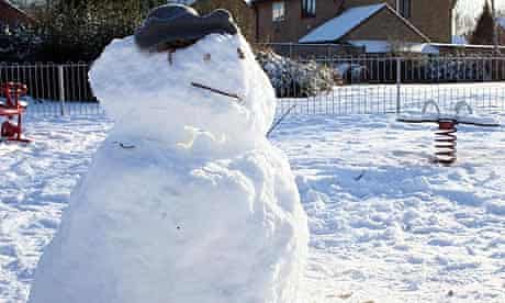A snowman in Chapel Break, Norwich