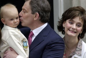 Pictures of the Decade: 8 June 2001: Prime Minister Tony Blair kisses his son Leo 