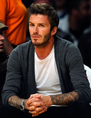 David Beckham hair: November 2009: David Beckham attends a basketball game