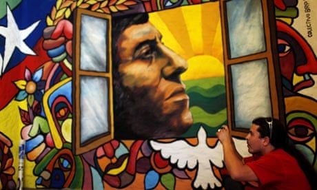Painting of Victor Jara, Chilean folk singer