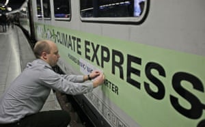 Copenhagen diary:  Climate Express at Brussels Midi railway station