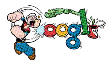 Google doodle featuring Popeye