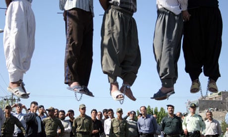 Convicted men publicly hanged in Mashhad, north-west Iran, in 2007