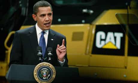 President Obama Visits Caterpillar Factory In Illinois