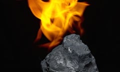 Chunk of coal on fire