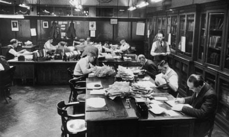 Manchester Guardian subeditors' room