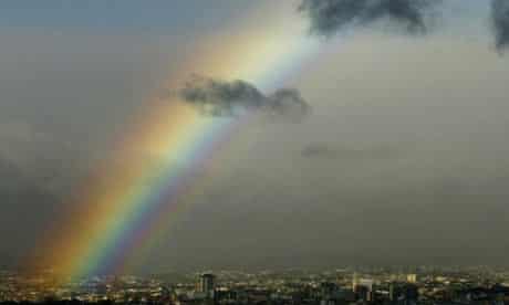 A rainbow over San Jose in Costa Rica