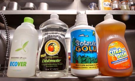 Environmentally-friendly washing up liquids including Ecover
