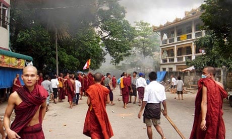 Confrontation in Burma as monks continue marches