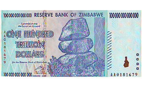 Zimbabwe One Hundred Trillion Dollar bill