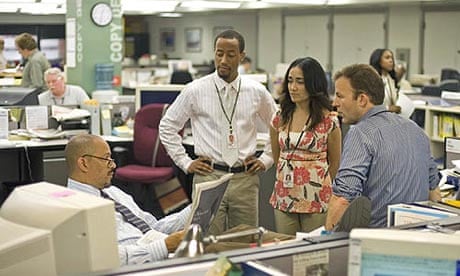 The newsroom in the final season 5 of The Wire