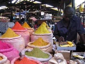 Owino market fire: Sacks of spices in Sacks of spices in Owino market, in Kampala, Uganda.