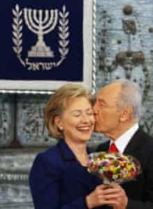 Hillary Clinton and Shimon Peres