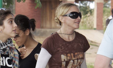 U.S. pop star Madonna and her daughter Lourdes visit a school she financed in Namitete