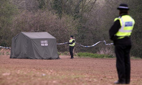 Police officers guard the ravine in Edlington where two boys were horrifically beaten 