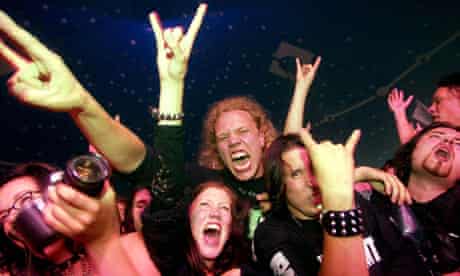 Rock fans at Tuska heavy metal festival in Helsinki
