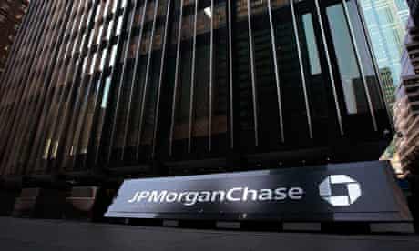 JP Morgan Chase HQ in New York. The bank reported a .1bn profit for the first quarter of 2009.