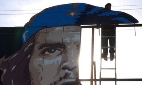 A billboard of rebel hero 'Che' Guevara in Cienfuegos, Cuba