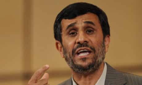 Iranian president Mahmoud Ahmadinejad at the UN conference on racism