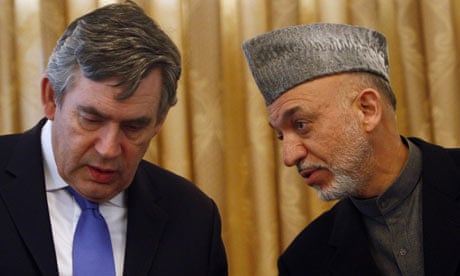 Gordon Brown and Hamid Karzai