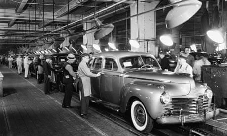 Workers Inspecting Chrysler Imperials on Assembly Line